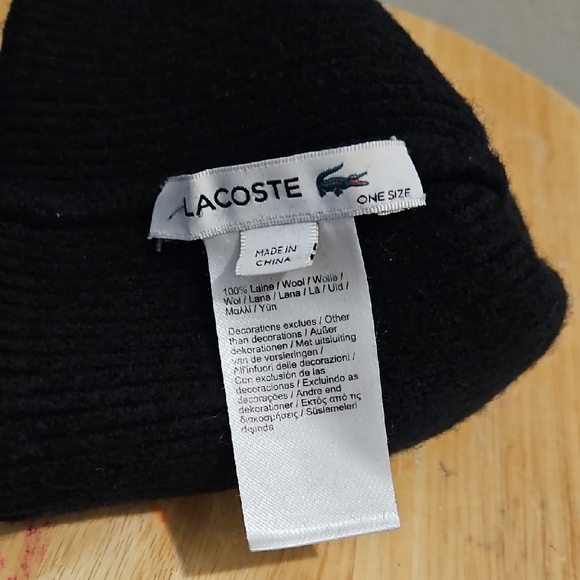 Lacoste Black Kids Beanie Hat - Picture 2 of 3